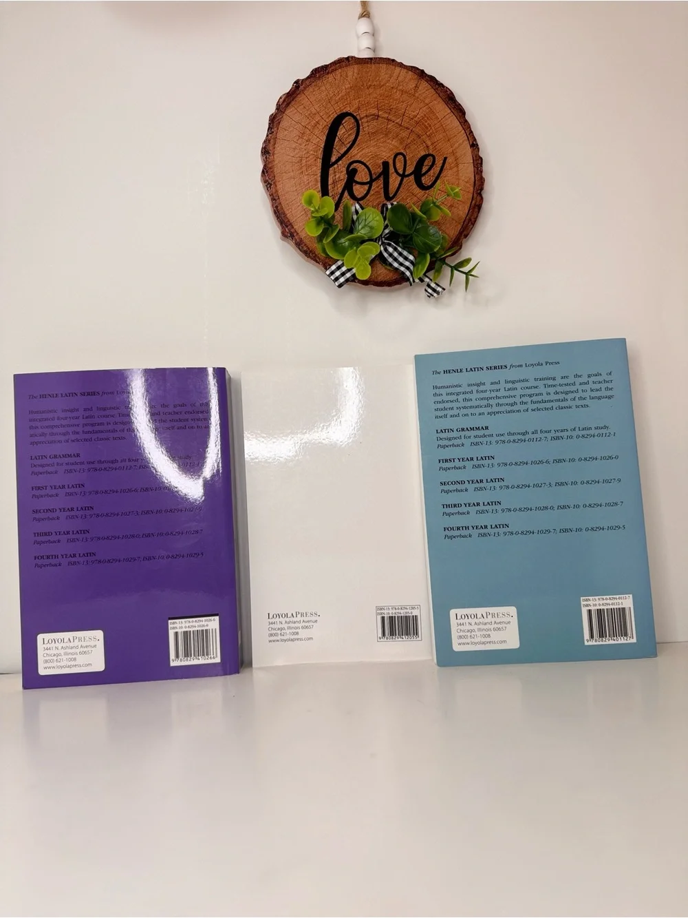 First Year Latin Workbook Set - Purple, White & Blue